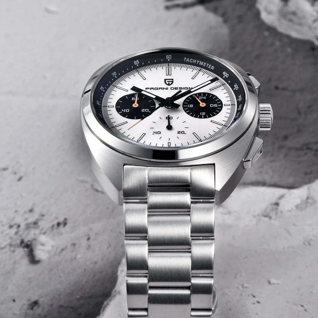PAGANI DESIGN 2025 New Panda Dial Men Watches Luxury Quartz Watch For Men Japan VK63 Sport Chronograph Sapphire glass Wristwatch