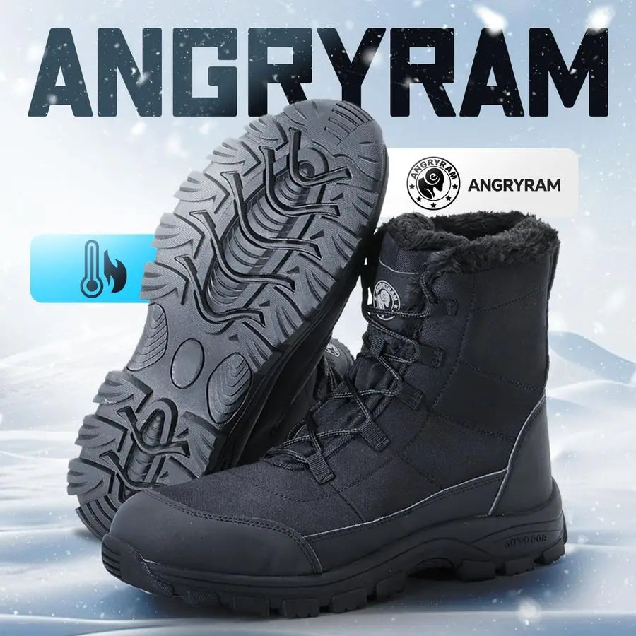 Winter Steel Toe Boots for Men Comfortable Slip Resistant Puncture Resistant Indestructive Construction Work Shoes Warm Faux Fur