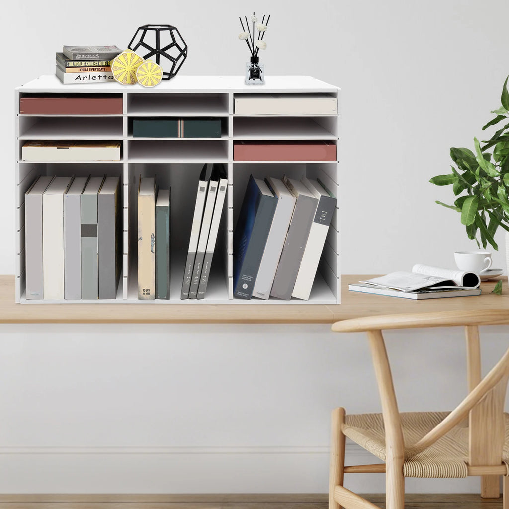 27 Compartment Pvc Document Storage Cabinet, Pvc Document Organizer, Desktop Paper Sorter for Home, School, And Office Use