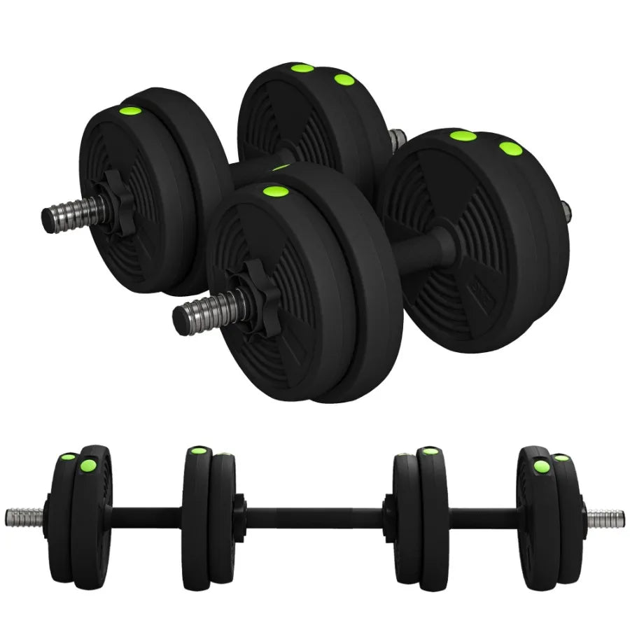 33LBS 2-in-1 Adjustable Barbell and Dumbbells Set Weights Set with Non-slip Handles for Men and Women Home Gym Training