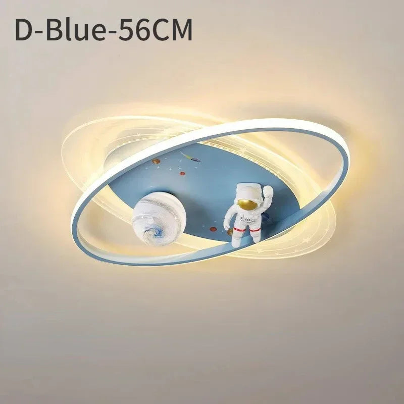Modern Children's Room Astronaut LED Ceiling Light Bedroom Pendant Light Baby Cartoon Astronaut Moon Home Ceiling Light Fixture
