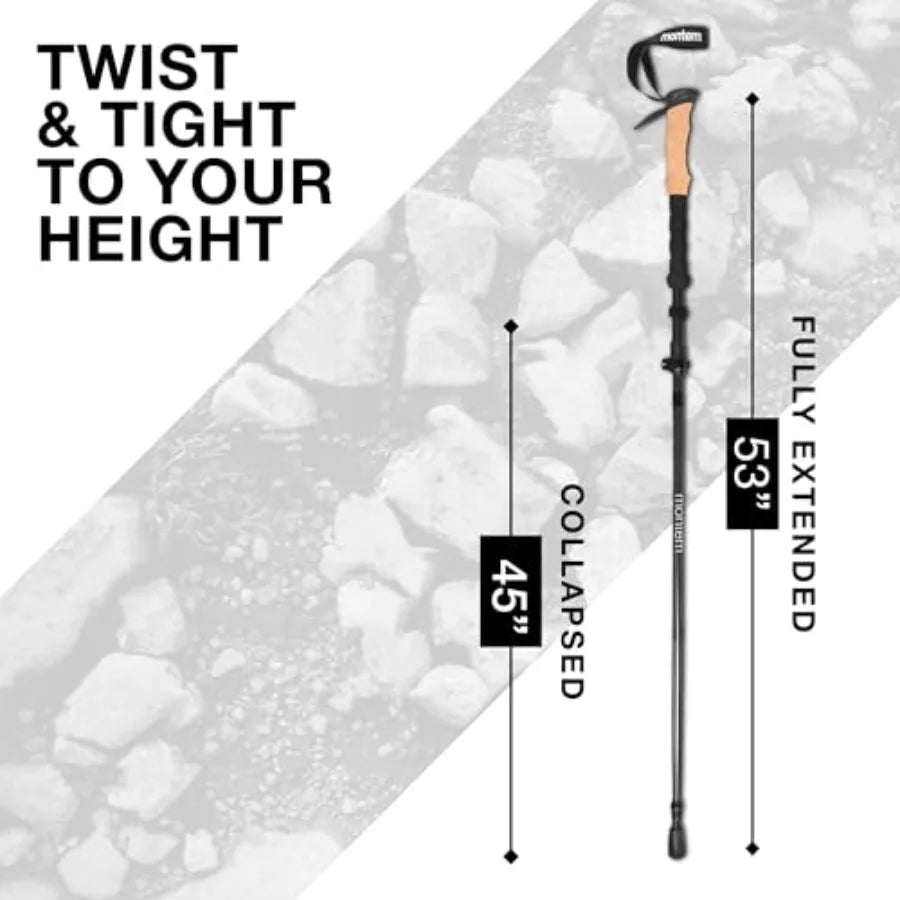 Ultra Strong Collapsible Trekking Poles Ultra Durable Weather-Resistant Adjustable Folding Hiking Walking Sticks for Men Women