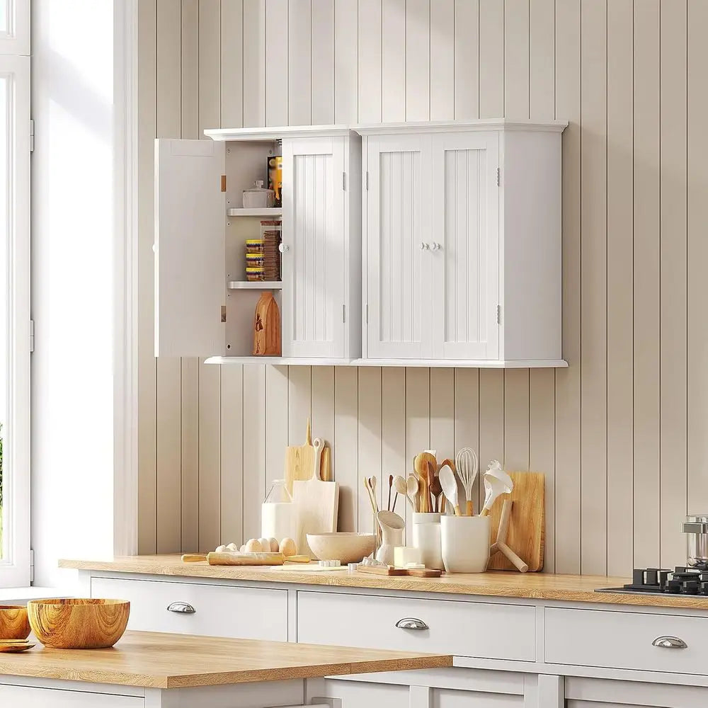 Over Toilet Storage Cabinet with 2 Doors & Adjustable Shelves for Bathroom