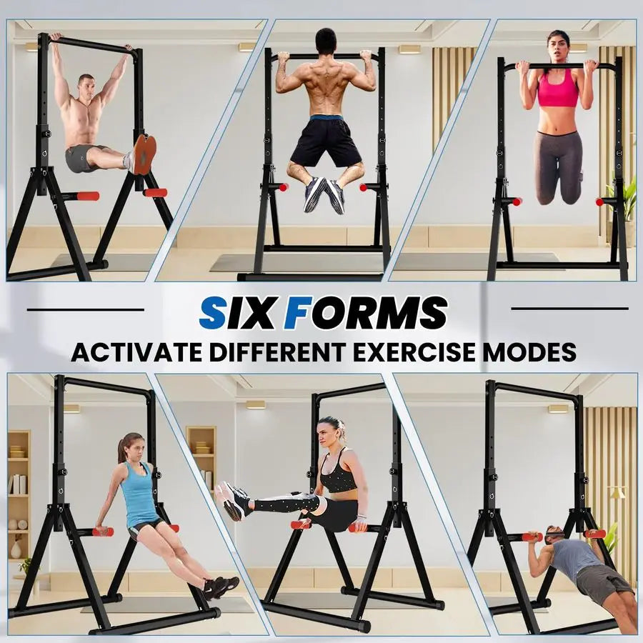 Power Tower Pull Up Bar Free Standing, Adjustable Foldable Pull Up Station, Home Gym Strength Training Equipment 700LBS