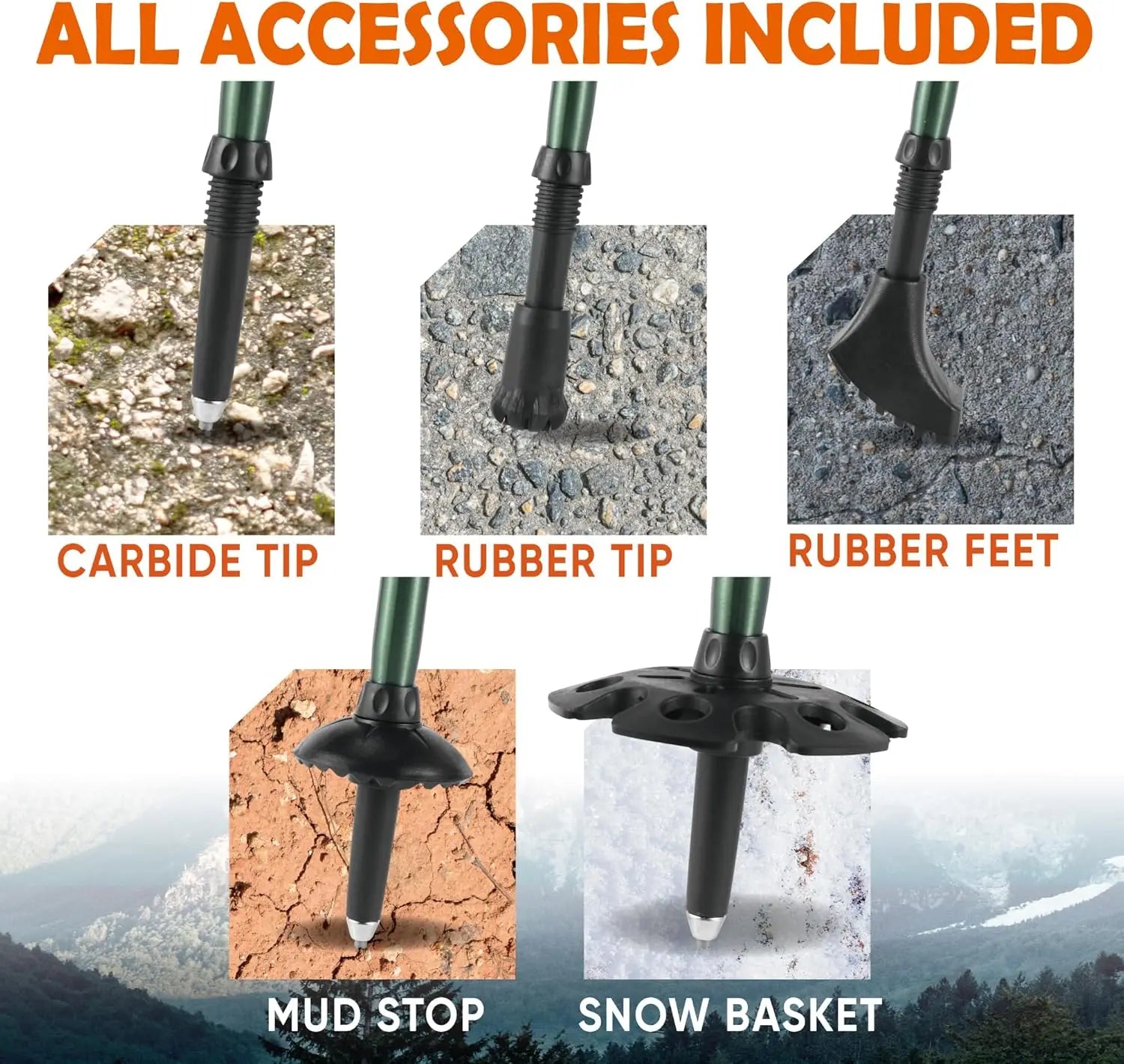 Trek-Z Collapsible Hiking & Trekking Poles - Balance Support for Seniors, Women, and Men, 2pc Per Set