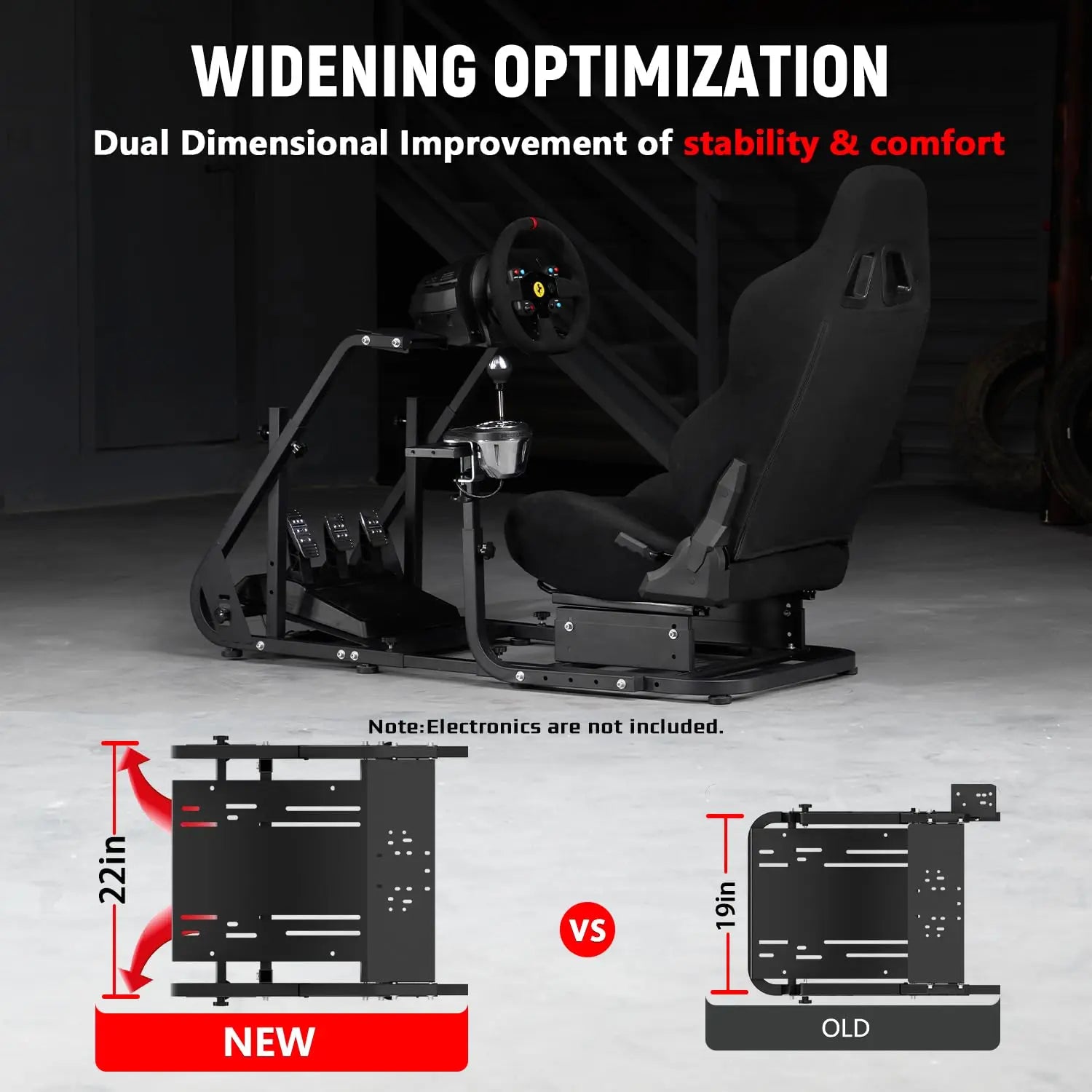 G29 Racing Simulator Cockpit with Seat Fit for Logitech/Thrustmaster/Fanatec G25 G27 G923 T150,Steering Wheel Cockpit