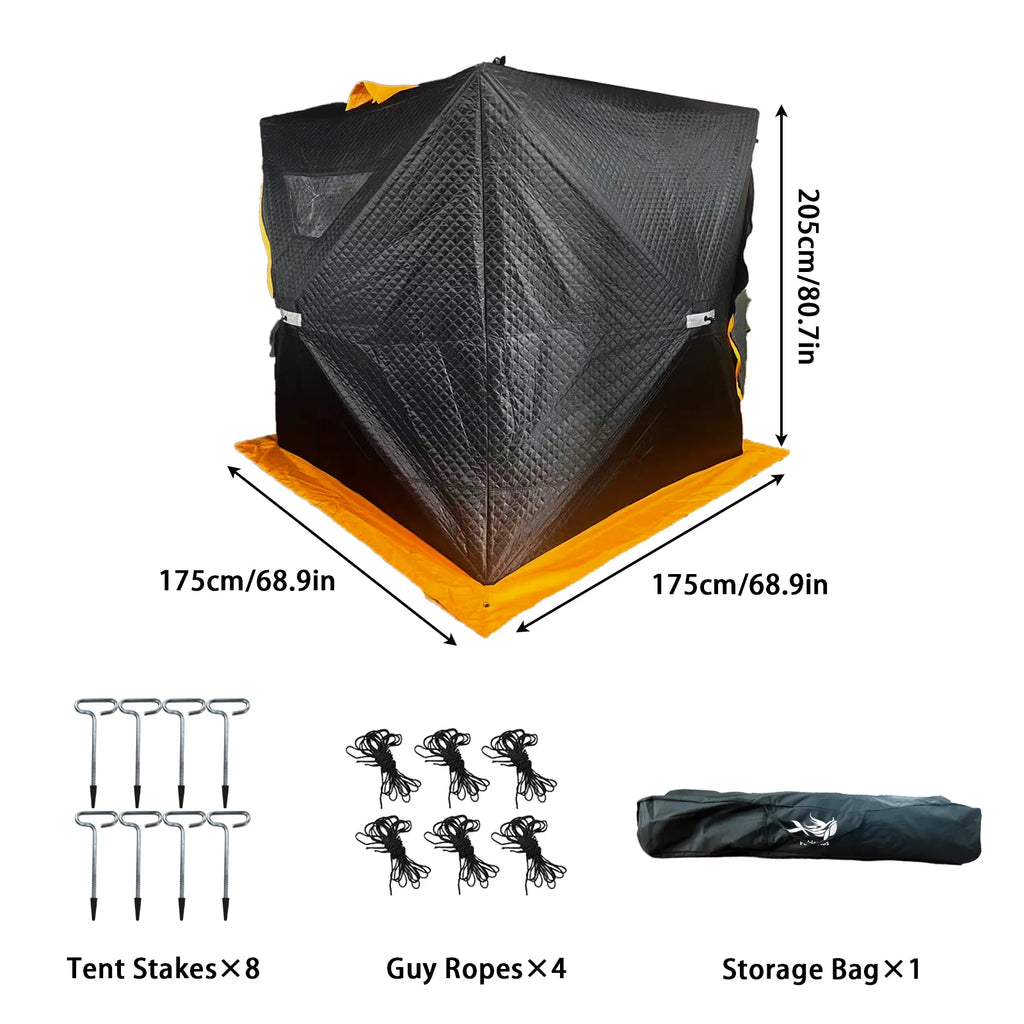 PAKICETUS Portable Outdoor Ice Fishing Shelter With Windproof Windows & Carry Bag Spacious Interior With Ventilation