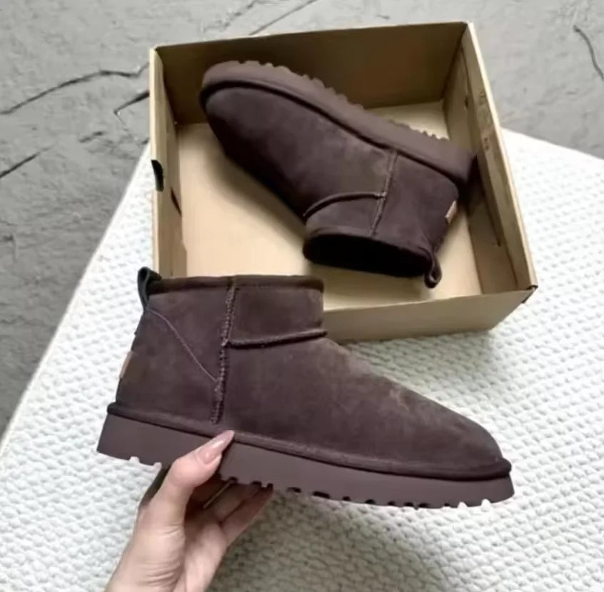 2026 New Winter Snow Boots Ladies Platform High Heel Shoes Women Ankle Boots Luxury Designer Classic Ultra Mini Fur Boot
