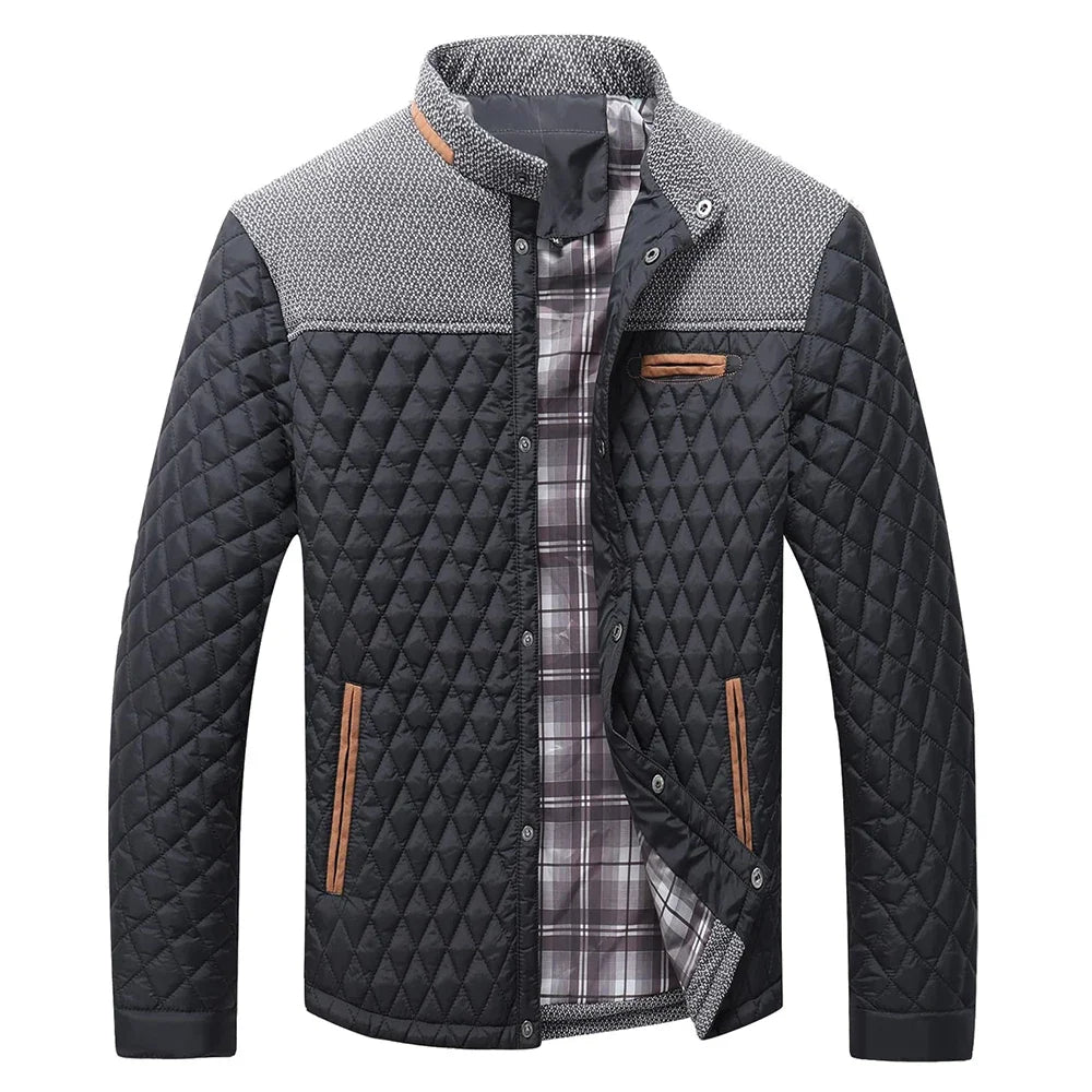 Men's Jackets Casual Bomber Coat Diamond Quilted Puffer Down Lightweight Casual Button Down High Quality Overshirt Us Size