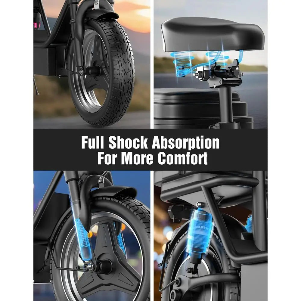 Electric Scooter for Adults 1000W Peak Motor 20-25MPH 25-35 Miles Range 14" Foldable Commuter. Customized, Ample Storage for Pet