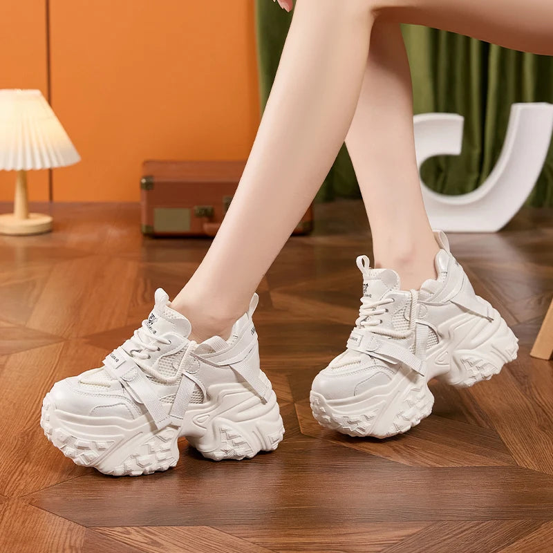 Autuspin Casual Sport Shoes for Women Fashion Chunky Sneakers Leisure Women's Fitness Shoe Breathable Air Mesh GYM Sneaker
