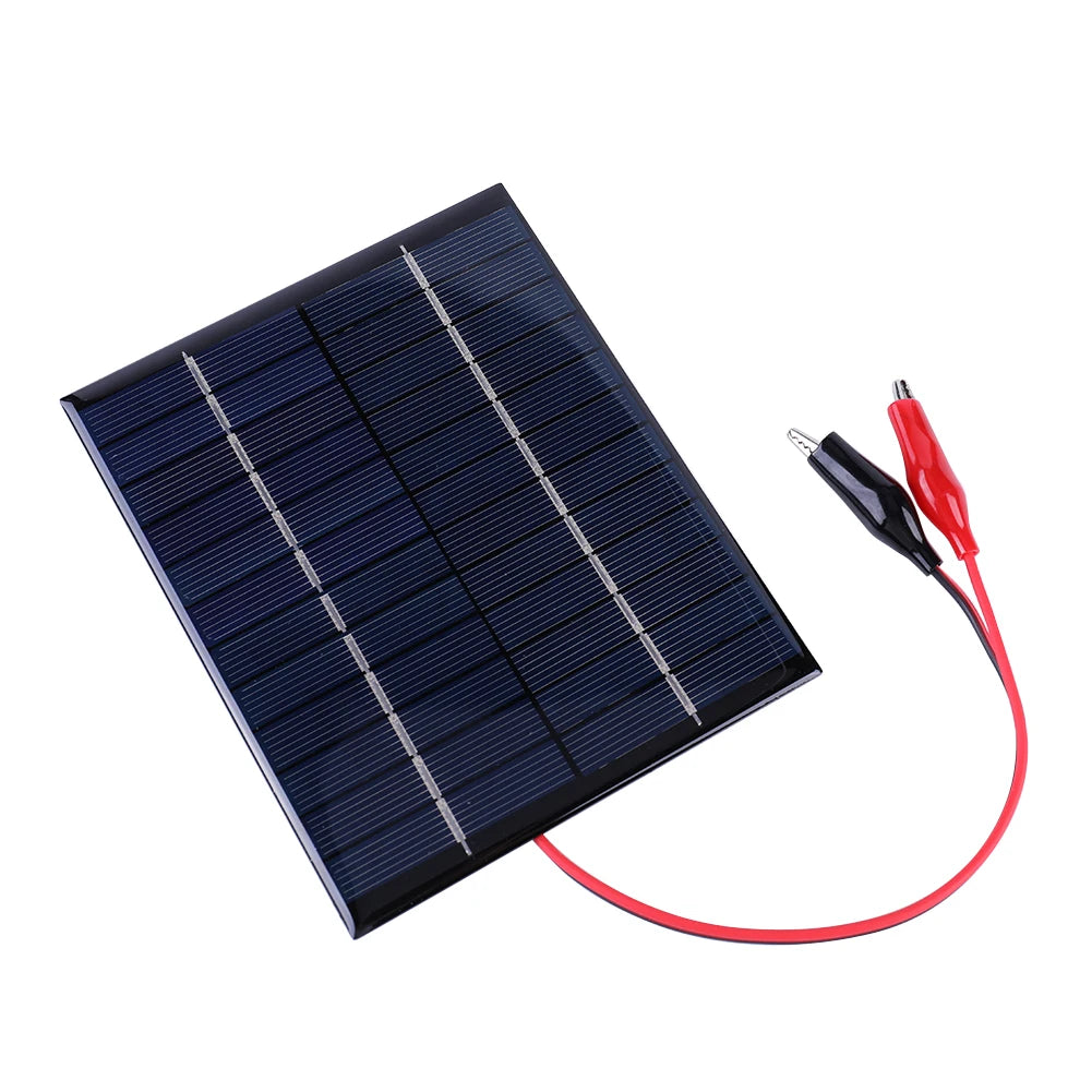 Waterproof Solar Panel 10W 12V DIY Polysilicon Epoxy Panels Portable Solar Cell Charger for 9-12V Battery for Outdoor Lamp Pump