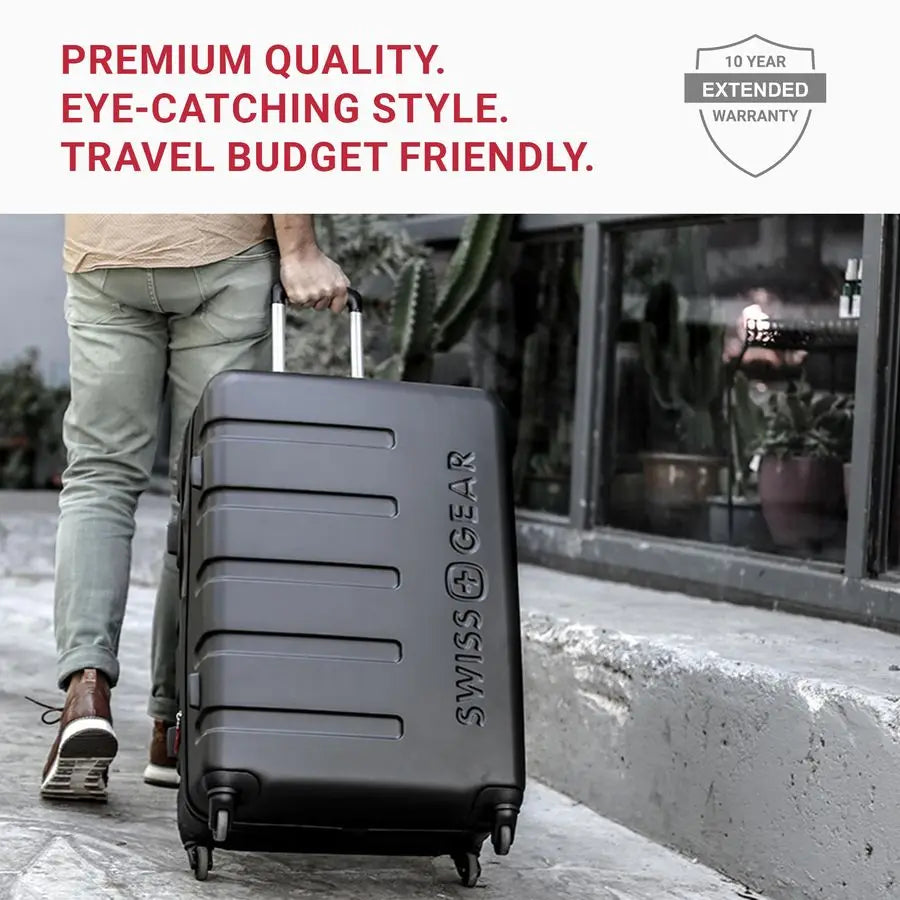 Hardside Expandable Luggage with Spinner Wheels, Black, CarryOn 19Inch