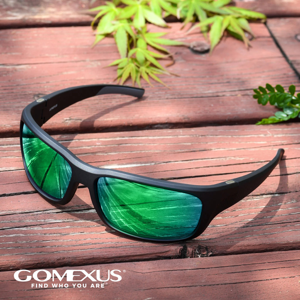 GOMEXUS Polarized Sports Sunglasses No Plastic Lens for Men Women, Fishing Cycling Golf Drving Protection UV400