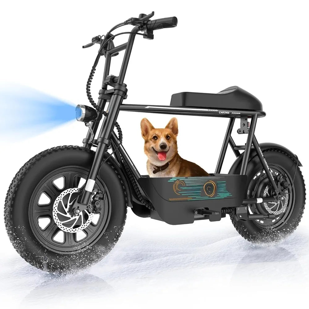 Peak 1200W Electric Scooter with Seat, 16" Fat Tire Electric Dirt Bike, Max 30Miles Ranges, Top Speed 20Mph,, Customized
