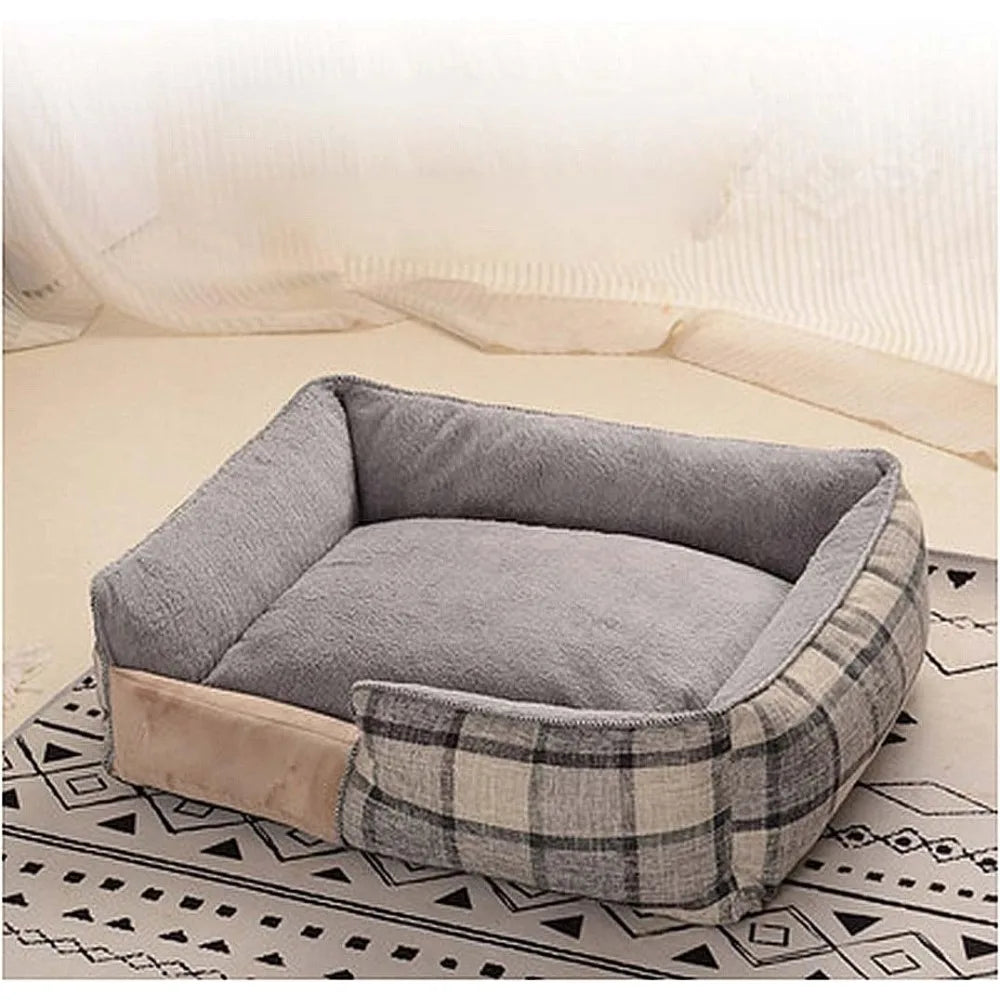 Large Soft Removable Washable Dog Bed with Warm Pet Mat for Dogs and Cats, Ideal for Sleeping and Comfortable Resting