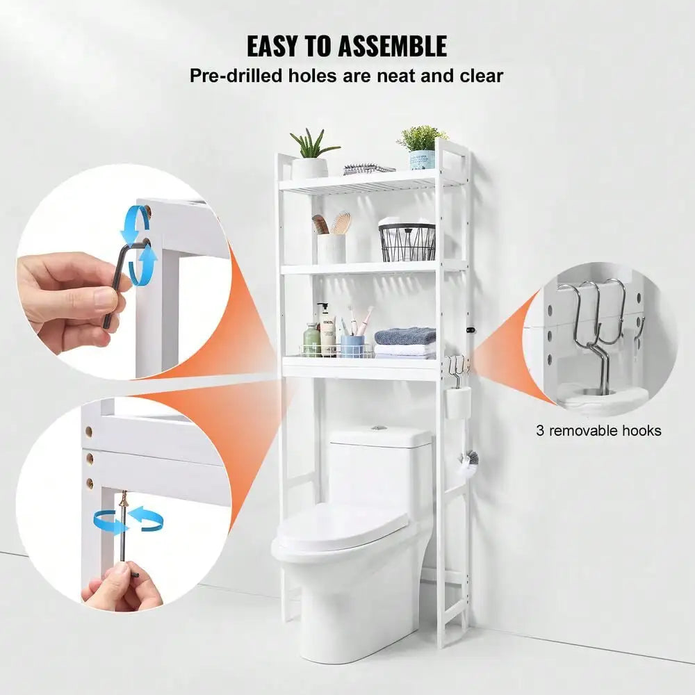 Over the Toilet Storage 3-Tier Bathroom Shelf Rack Space Saver Organizer
