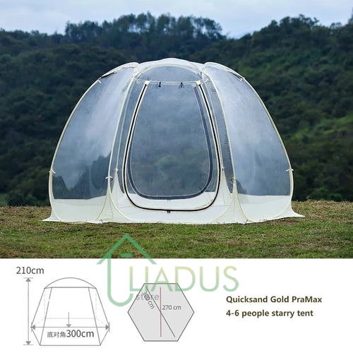 4-8 Person Outdoor Waterproof Transparent Dome Tent Mushroom Shaped Camping Shelter for Hiking Lightweight Portable Tent