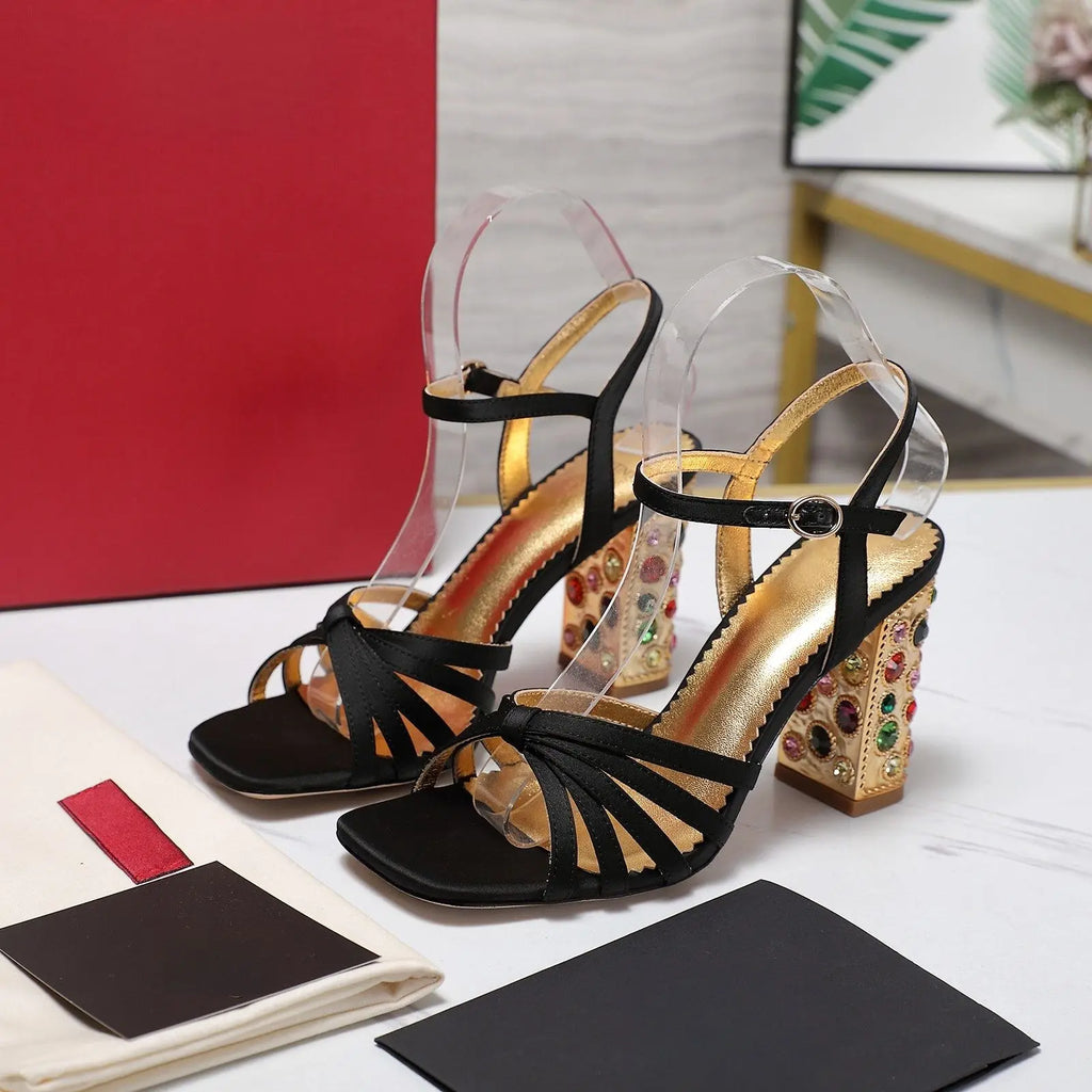 Comfortable Strappy Sandal Heels | Adjustable Ankle Strap | Lightweight Fashion Shoes for Vacation Party