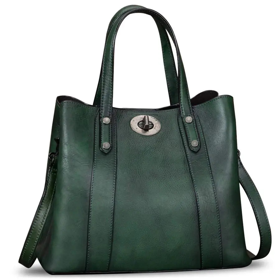 Leather Handbags for Women Satchel Purses Vintage Handmade Shoulder Bag Cowhide Top Handle Handbag Totes