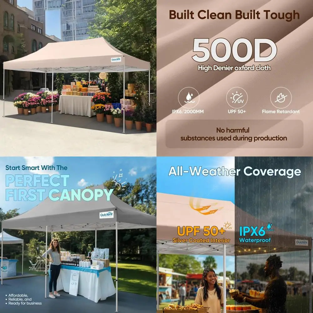 Heavy Duty 10x20 Pop Up Canopy Tent, Commercial Instant Shelter with Wheeled Bag for Outdoor Events, Beach Parties, and Weddings