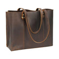 Full Grain Leather Tote Shoulder Bag for Women Business Work Satchel Handbag with Top Handles