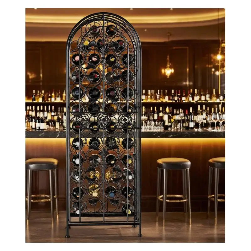Wrought Iron Wine Rack for Home Storage and Display - Elegant and Durable Wine Holder for Bottles, Ideal for Kitchen or Dining