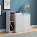 White Oak Bar Cabinet, Wine Bottle Storage, Holds 4 Bottles, Kitchen Display Unit, Stylish Design, Space-Saving Solution,