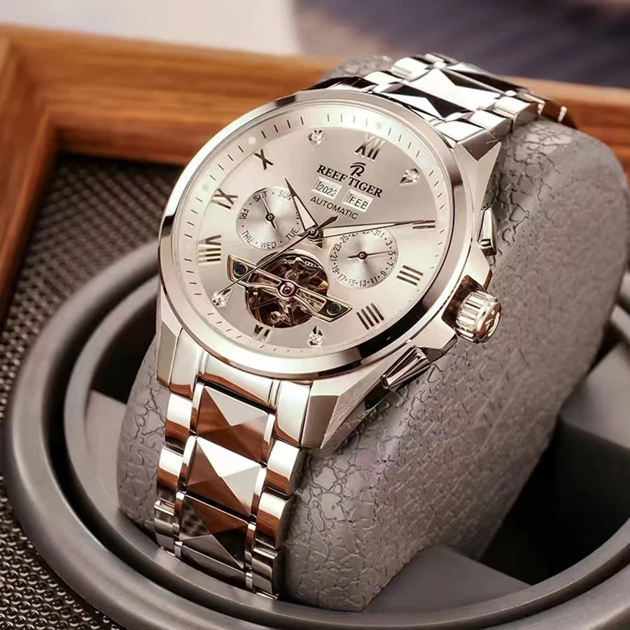reef tiger Men's Automatic Mechanical Watch, Men's Casual Business Wristwatch RGA8235