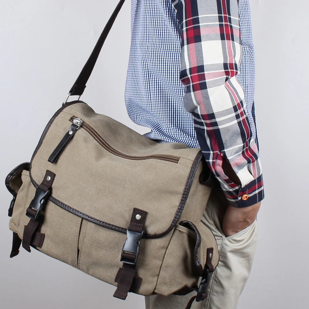 Unisex Laptop Shoulder Bag Large Capacity Messenger Handbags Multi Pockets 14 Inch Laptop Pouch Adjustable Strap for School Work