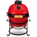 13 Round Kamado Charcoal Grill Portable Ceramic Barbecue Grill with Built-in Thermometer for Versatile Cooking Methods Includin