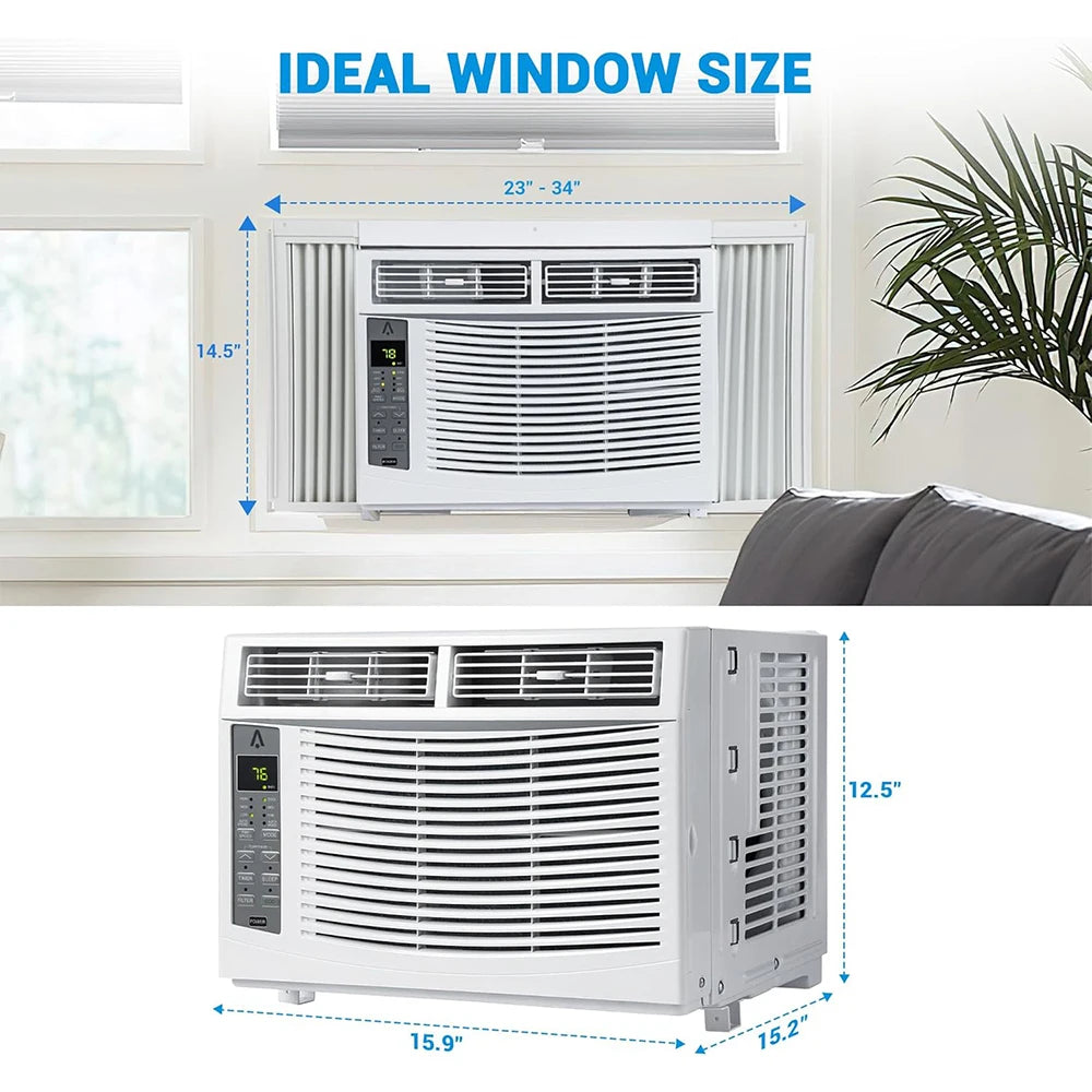 6,000 BTU Window Air Conditioner AC Window Unit Cool up to 250 Sq. Ft w/Wifi Controls & 4 IN 1 Cooling Dry Fan and Auto Mode