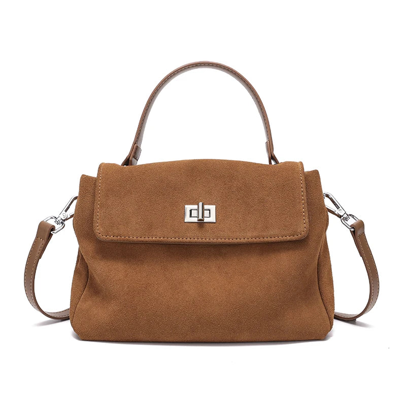 2025 NEW Autumn winter women's Natural Suede leather Crossbody Bag luxury designer Genuine Leather commuting messenger bag