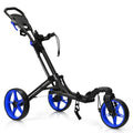 3 Wheel Folding Golf Push Cart with Scoreboard and Adjustable Handle