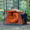 Instant Pop Up Hub Tent, 4 Person Portable Weather Resistant Camping Tent, 60 Second Set-Up, Easy Up Tents with Rain Fly and Ca