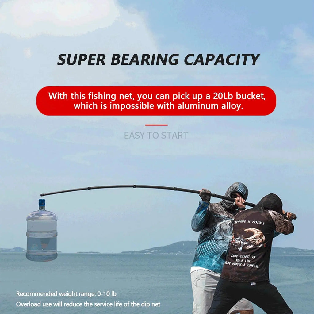 9ft/11.15ft Carbon Fiber Telescoping Fishing Net with Rubber Coated Netting, Holds up to 20lbs
