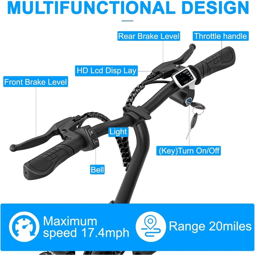 Electric Scooter with Seat for Adult, 36V Electric Scooter with 500W Peak Power Motor, 20 Mile Range, 17.4mph, Dual Brakes