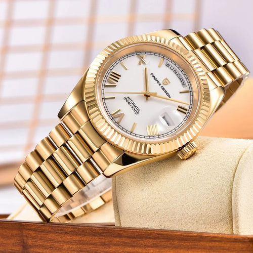 2025 New PAGANI DESIGN DD36 Gold White Automatic Mechanical Watches Men ST16 Movt AR Sapphire Glass Wristwatch Men For Gift Box