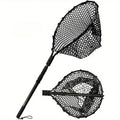 Ackibbik 1pc Fishing Net Rubber Landing Net Large for Saltwater Duty Big Kayak Folding Retractable Fishing Net Long Handle