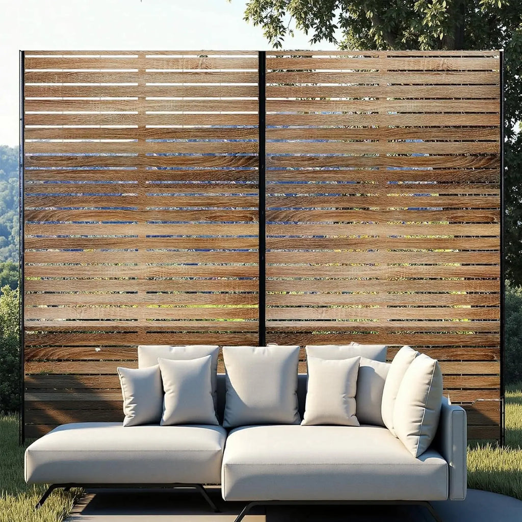 Metal Privacy Screen 72" H x 47" W, Privacy Screens and Panels, Freestanding Decorative Fence , 1 Panel Outdoor Divider