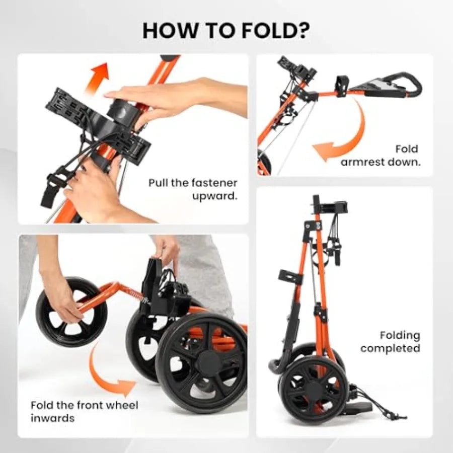 Golf Cart Golf Push Cart Golf Bag Cart with 3 Wheel Quick Folding Scorecard Holder Cup Holder Foot Brake 360 Rotating Front Whe
