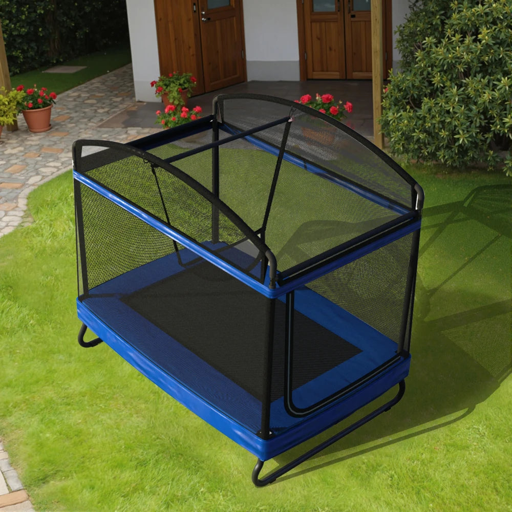 4*6ft  Outdoor Square Trampolines for Kids Adults Long Rectangular Tumbling Trampoline