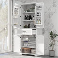 72 Tall Bathroom Cabinet with Multi-Functional Storage Organizer Door Rack, Kitchen Pantry Cupboard with Drawer and Adjust