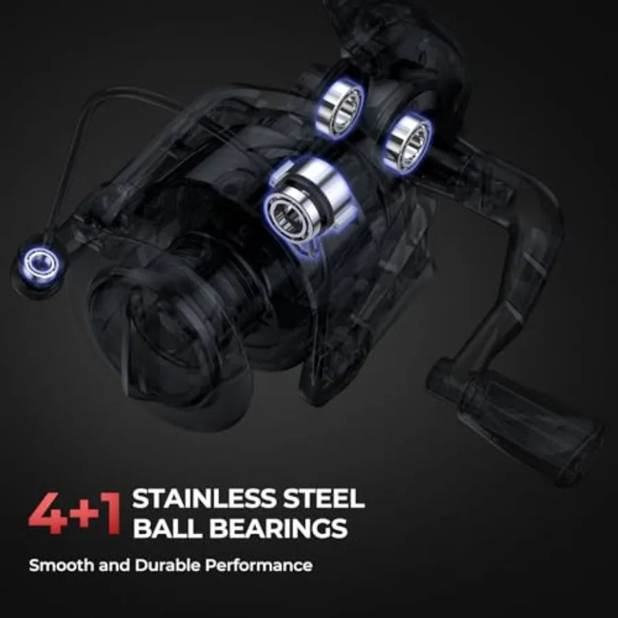 Brutus Fishing Rod and Reel Combo Spinning and SpinCast Combo Custom Tackle Kit Pre-Spooled Line Brute Tuff 2Pc Blanks