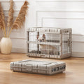 Foldable Dog Crate with Wheels - 28" Medium Kennel, No Tools Required, Durable Steel Cage for Indoor & Travel