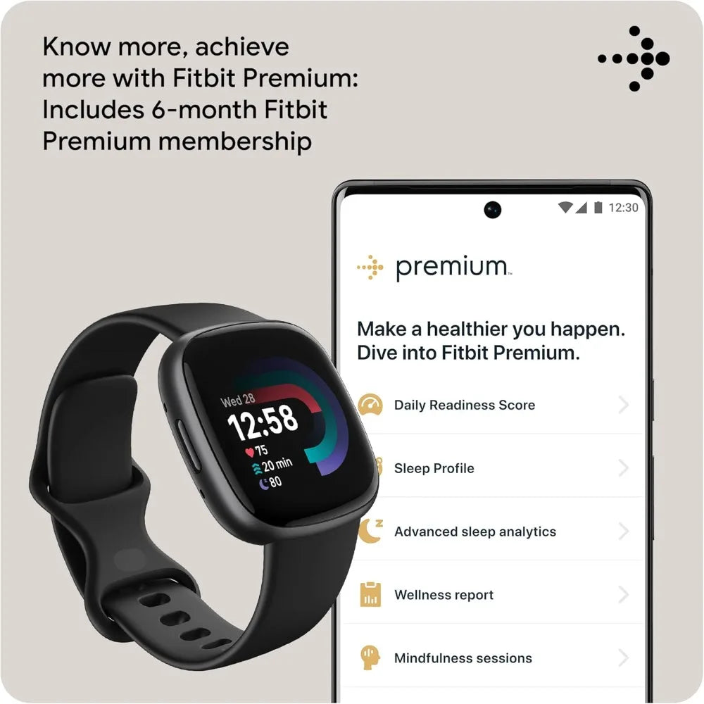 Versa 4 Fitness Smartwatch with Daily Readiness, GPS, 24/7 Heart Rate, 40+ Exercise Modes, Sleep Tracking and more