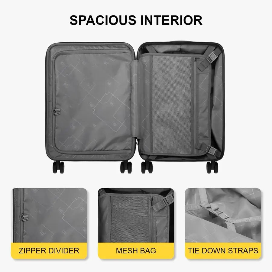 Carry on Luggage Airline Approved, 20 Inch Expandable Hard Sided Luggages with Spinner Wheels, Harshell Small Rolling Suitcase f