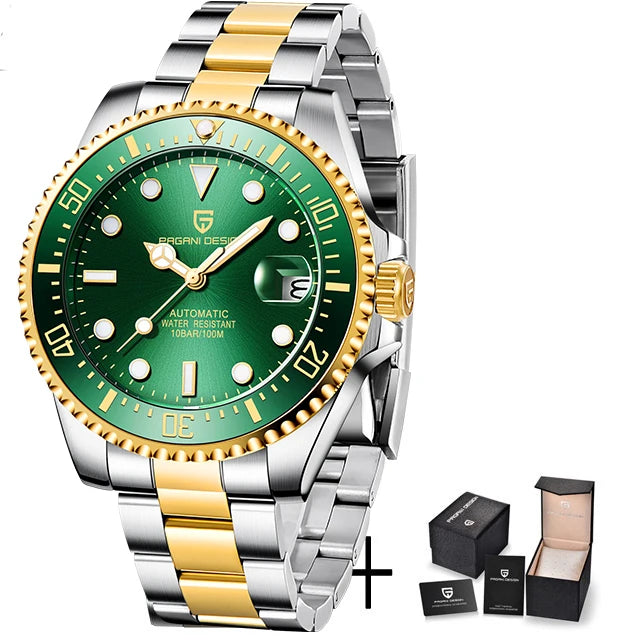 PAGANI DESIGN 43mm Men's Watch Sapphire Glass Mechanical Watches Stainless Steel Waterproof Automatic Watch for Men PD-1639