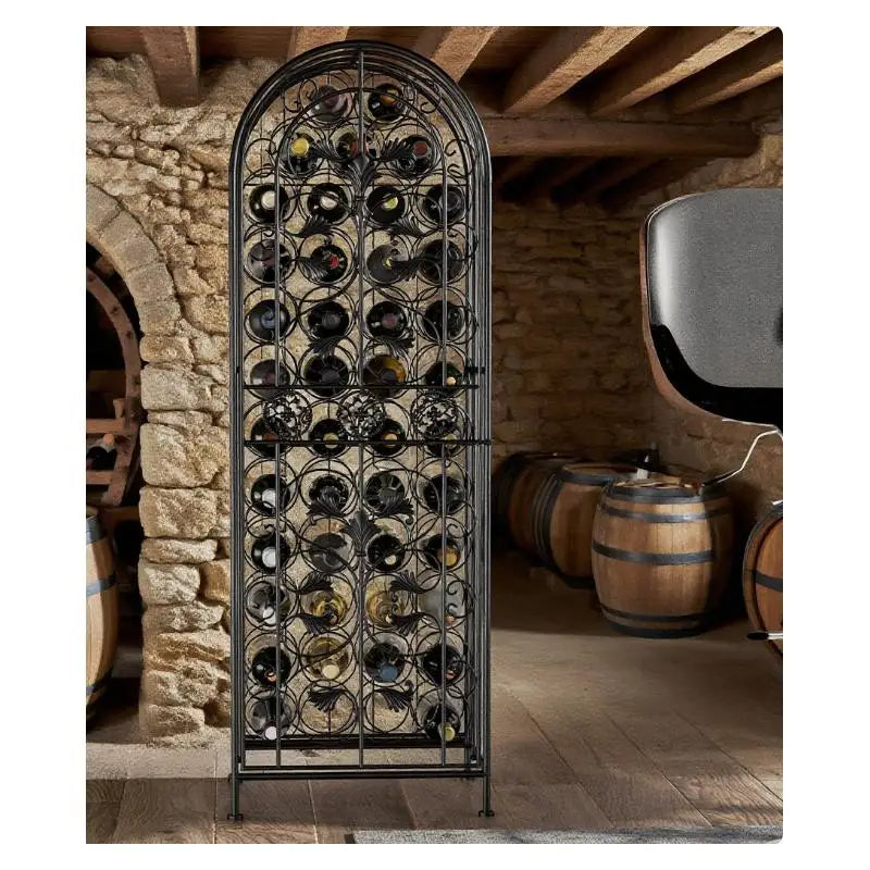Wrought Iron Wine Rack for Home Storage and Display - Elegant and Durable Wine Holder for Bottles, Ideal for Kitchen or Dining
