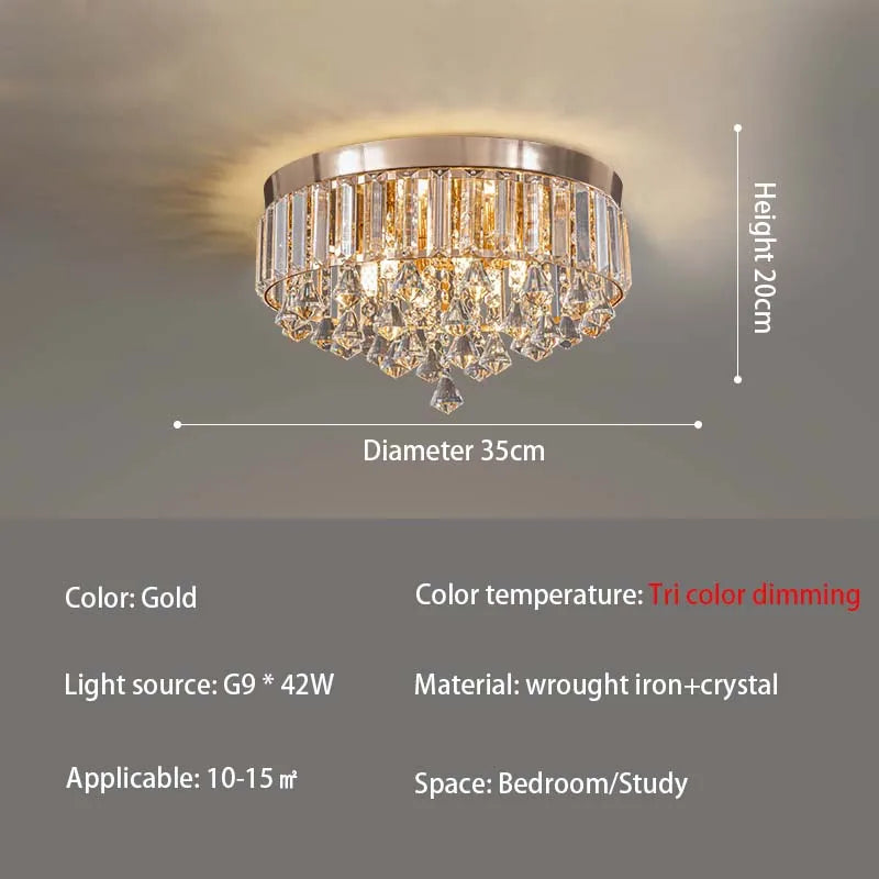 Modern LED Crystals Ceiling Lamp Living Room Decoration Bedroom Lustre Ceiling Lights Art Deco Led Chandelier Lighting Fixtures